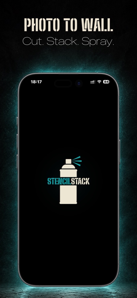 StencilStack launch screen inside an iPhone
